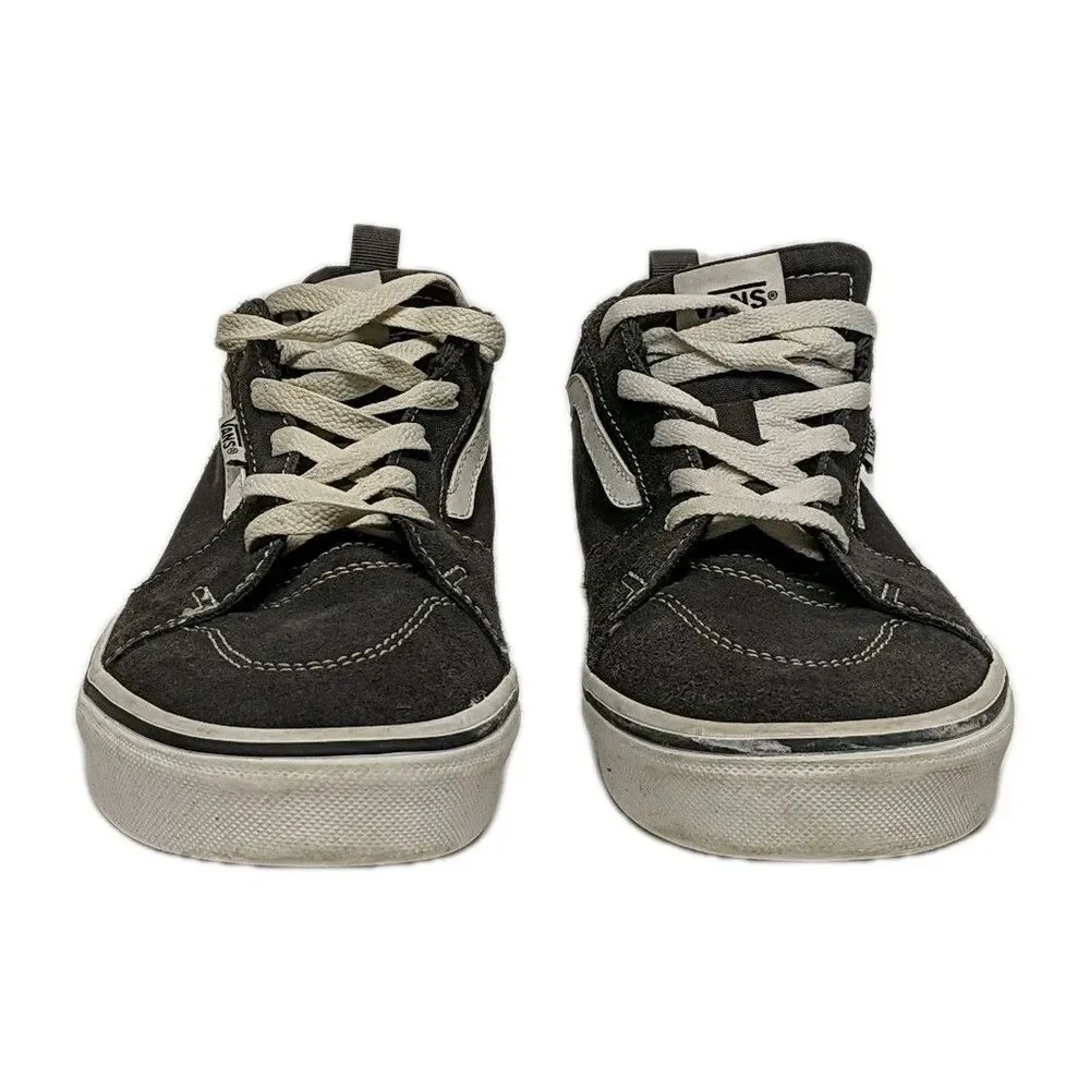Vans Filmore Checker Sidewall Youth 7 Sneakers Shoes Gray Low Top Sidestripe